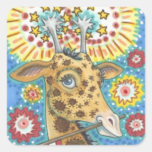 4 DE JULIO PEGATINAS GIRAFFE PATRIÓTICOS Squ, Hoja