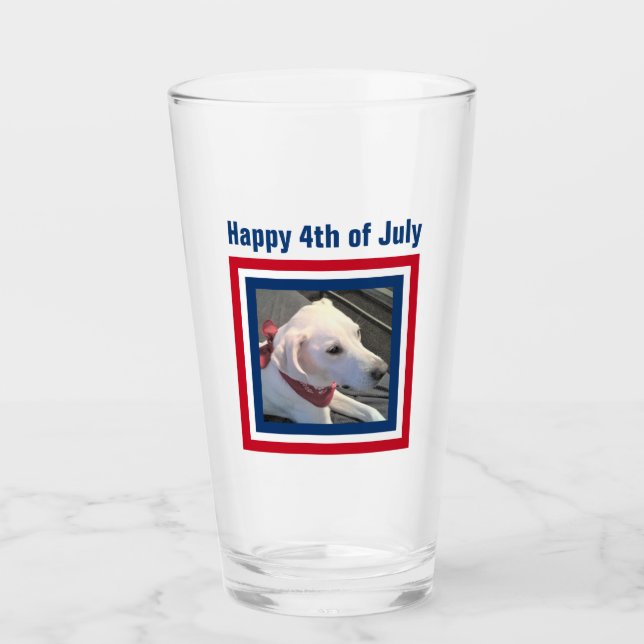 4 de julio: Perro rojo blanco azul blanco con esca (Anverso)