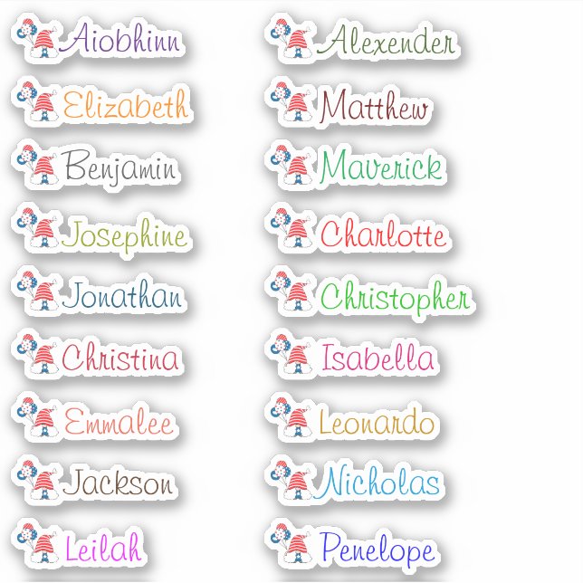 4 de julio Personalizado Gnome Pegatinas de varios (Anverso)