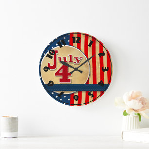 4 de julio Reloj de la bandera estadounidense