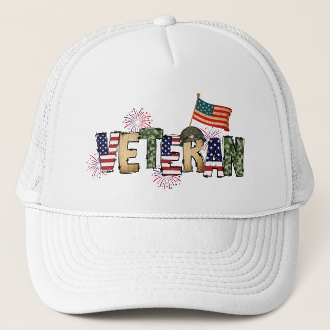 4 de julio Sombrero camionero para veteranos (Anverso)