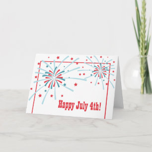 4 de julio Tarjeta de felicitación de fuegos artif