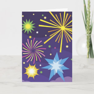 4 de julio Tarjeta de felicitación de fuegos artif