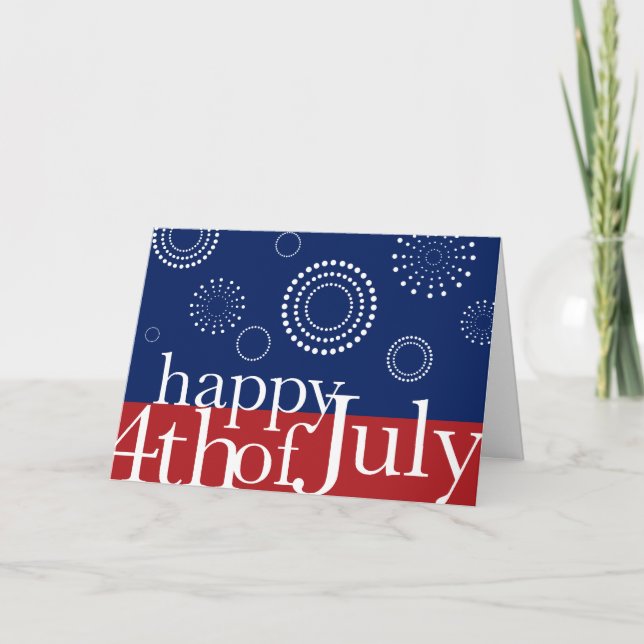 4 de julio - Tarjeta de fuegos artificiales del Dí (Anverso)
