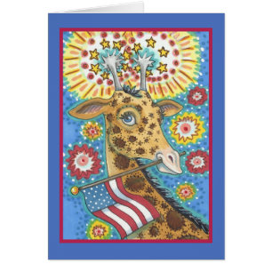 4 DE JULIO, TARJETA DE REUNIÓN GIRAFFE PATRIÓTICA