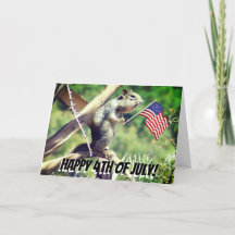 "¡4 de julio!" Tarjeta de vacaciones Patriotic Squ