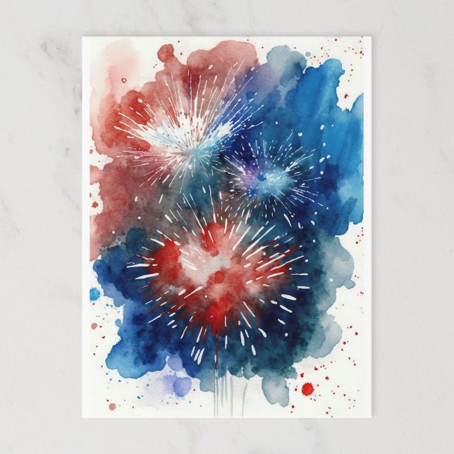 4 de julio, tarjeta postal de fuegos artificiales (Subido por el creador)