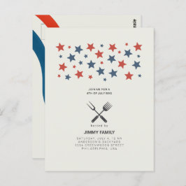 4 de julio, tarjeta postal de invitación a la fies