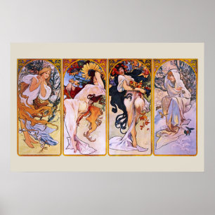 4 Estaciones de Alphonse Mucha, Arte Antiguo Moder