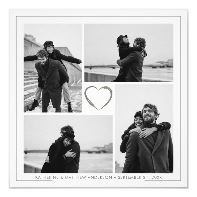 4 Foto Collage Ampliación de Foto de Aniversario (Frente)