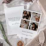 4 Foto Minimalista de la tarjeta navideña Merry<br><div class="desc">Este diseño limpio y sencillo te permite mostrar cuatro fotos favoritas de las vacaciones. Esta tarjeta de foto personalizado, que cuenta con un moderno guión de escritura de máquina de escribir minimalista, ofrece un encanto sencillo y elegante. Personalízalo para hacer un saludo único que hará sonreír a tus seres queridos...</div>