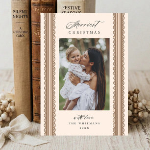 4 Foto Navidad Cinta de Concha Dibujada a Mano Fra