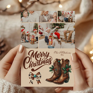 4 Foto Navidad con Lazo y Botas del Oeste