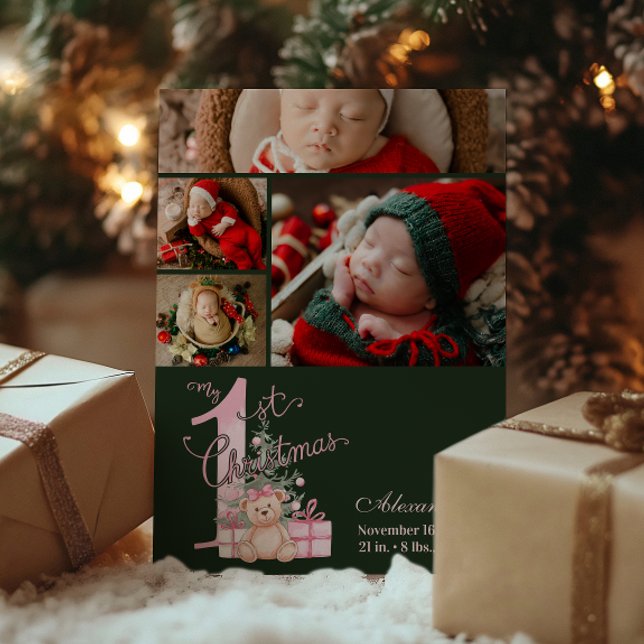4 Foto Navidad Rosa Verde Primer Navidad Bebé (Subido por el creador)