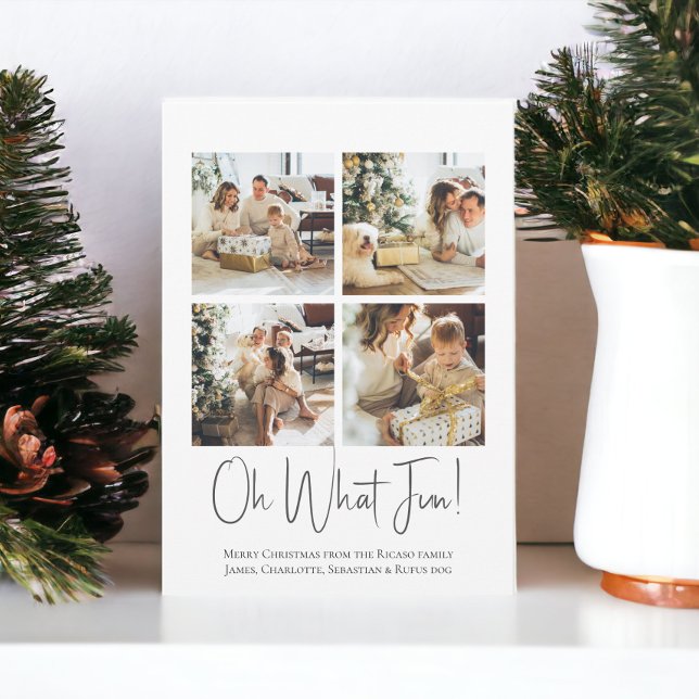 4 Foto: plantilla de Navidades de qué diversión (4 Photo oh What Fun Christmas template cards from Ricaso)