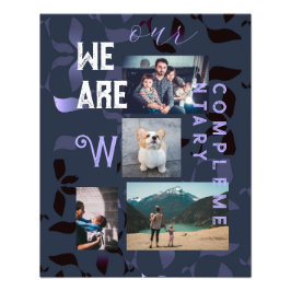 4 fotos familiares y citan el patrón de las hojas