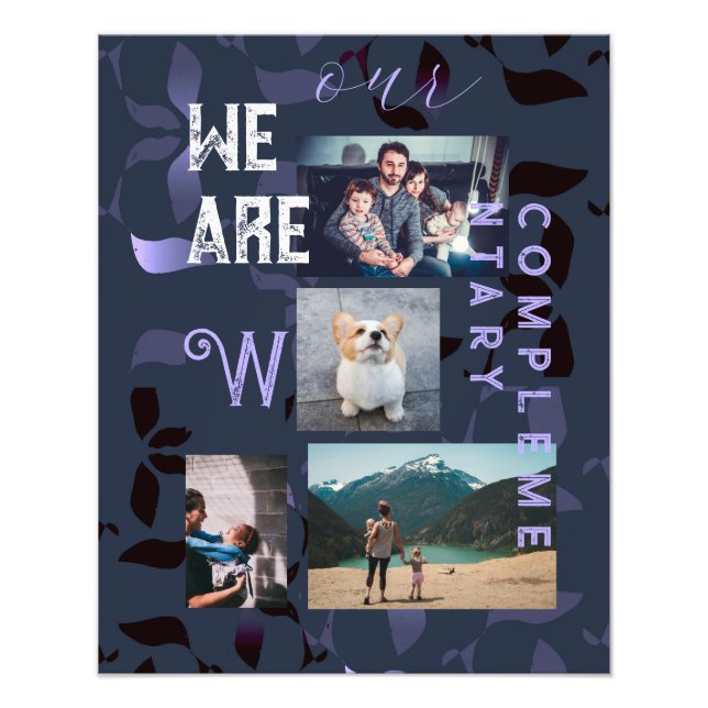 4 fotos familiares y citan el patrón de las hojas  (Frente)