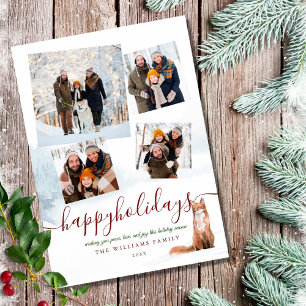 4 Fotos Felices Fiestas de Invierno Zorro Navidad
