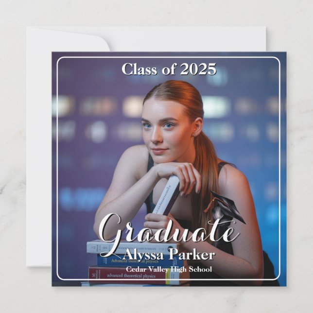 4 Fotos Invitación de graduación de secundaria (Anverso)