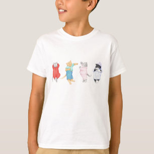 4 GATOS CON PIJAMAS Camiseta de niño