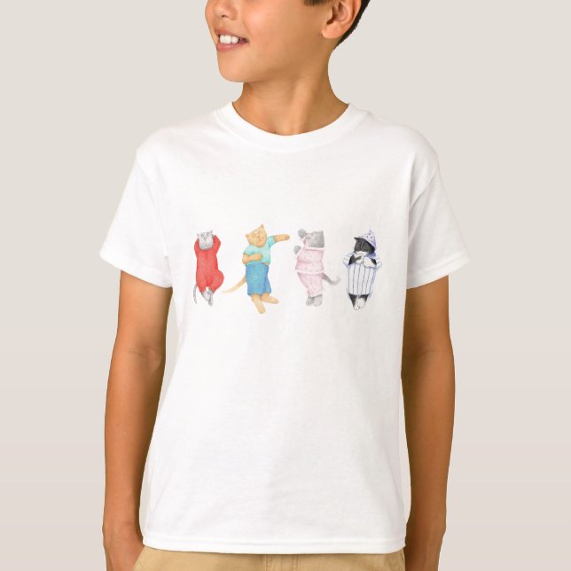 4 GATOS CON PIJAMAS Camiseta de niño (Anverso)