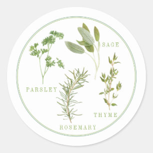 4 HERBS FRESCOS Pequeños Pegatinas Redondos