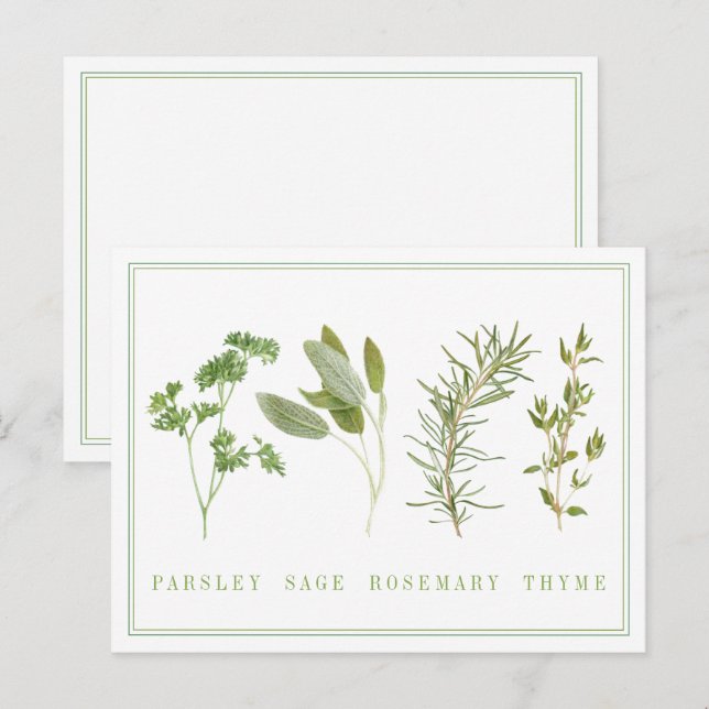 4 HIERBAS FRESAS Tarjeta postal (Anverso / Reverso)