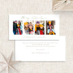 4 imágenes Fotos Strip Gold Script Feliz Navidad<br><div class="desc">Collage 4 Fotos Fotos Strip Gold Script Feliz Navidad. Disponible digitalmente e impreso. Moderno y minimalista,  con un elegante guión para Feliz Navidad. Reemplace las imágenes de ejemplo con sus propias imágenes divertidas y personalice el resto de las palabras de cada lado según sea necesario.</div>
