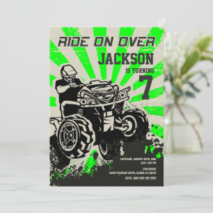 4 Invitación de cumpleaños en rueda / Quad Bike / 