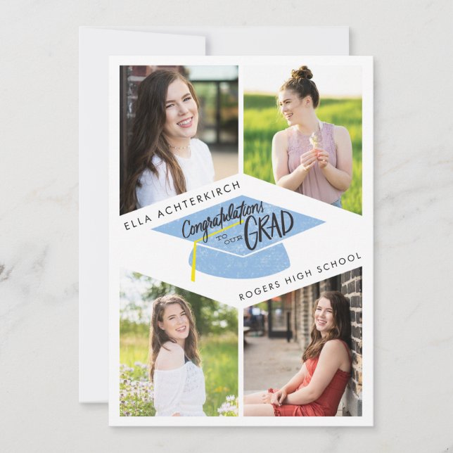 4 Invitación e invitación de tapón de graduación f (Anverso)