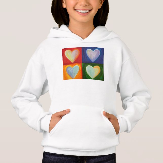 4 Love Hearts Art Personalizado Hoodie Sweatshirt (Anverso)