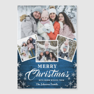 4 Navidades de FOTOS Tarjeta magnética de madera r