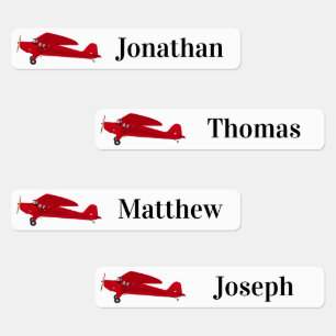 4 Nombres Diferentes Plano De Avión En Etiquetas