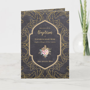 4 páginas BAPTISM Invitar y Programa ORO