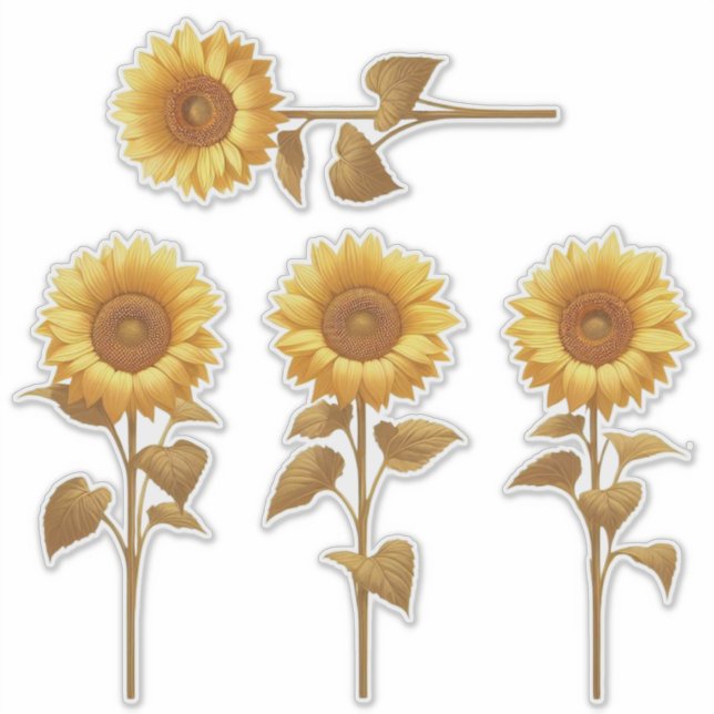 4 Pegatinas de girasoles (Anverso)