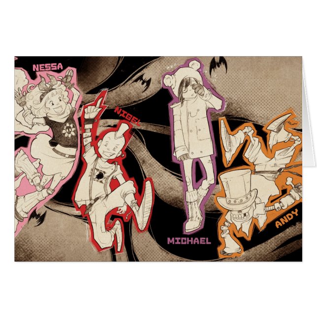 4 pequeños monstruos - grupo (Anverso (Horizontal))