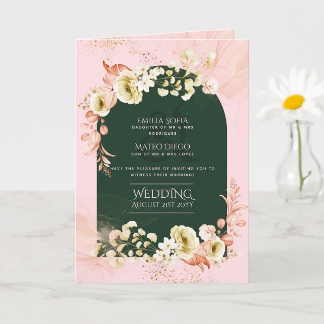 4 pg Programa de Boda Floral Hispánica Moda Biling (Planta pequeña)