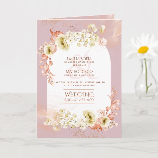 4 pg Programa de Boda Floral Hispánica Moda Biling (Planta pequeña)