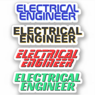 4 piezas - Calcomanías de ingeniero eléctrico (Imp