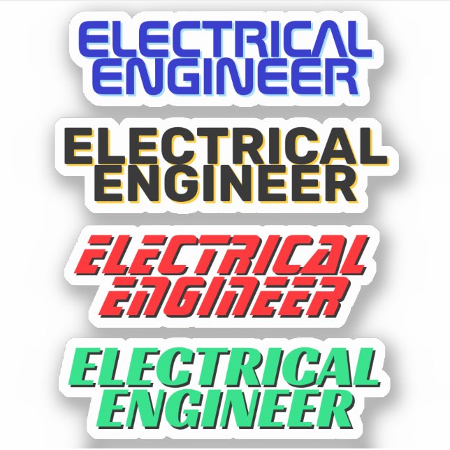 4 piezas - Calcomanías de ingeniero eléctrico (Imp (Anverso)
