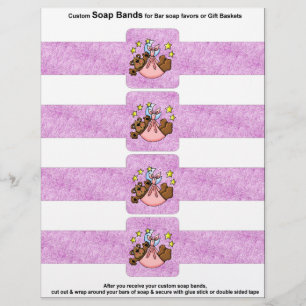 4 por hoja Bar Jabón Bandas Bebés Papel Favor