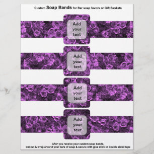 4 por hoja Soap Band Purple Rosas de novias