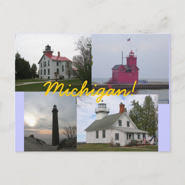 4 Postales para Faros del Lago Michigan (Anverso)