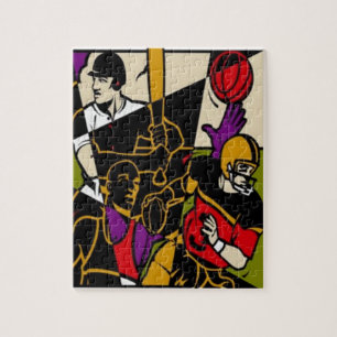 4 Puzzle deportivo con caja de regalo