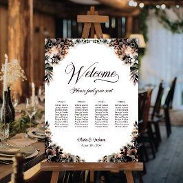 4 Tabla Rústica Otoño Boda Floral Tabla de asiento