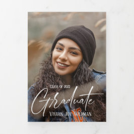 4 Tarjeta de graduación triple mínima de fotos