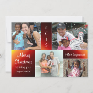 4 Tarjeta de Navidades Reds Gradiente de Fotografí