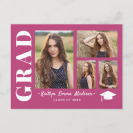 4 Tarjeta de postulación rosada con guión moderno 