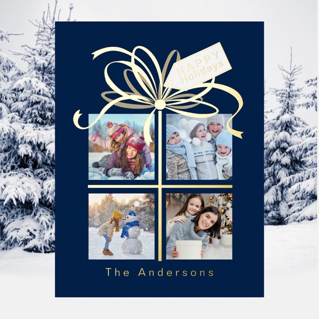 4 Tarjeta de vacaciones de Navidades azules fotogr (Subido por el creador)