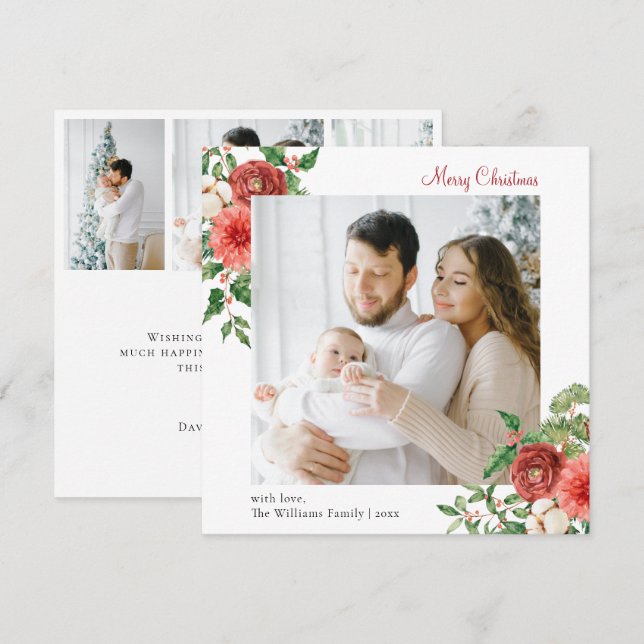 4 Tarjeta de vacaciones para Navidades Collages de (Anverso / Reverso)